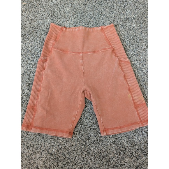 OFFLINE by Aerie Pants - OFFLINE by Aerie OG Bike Shorts High Rise Ribbed Side Pockets Clay Orange S